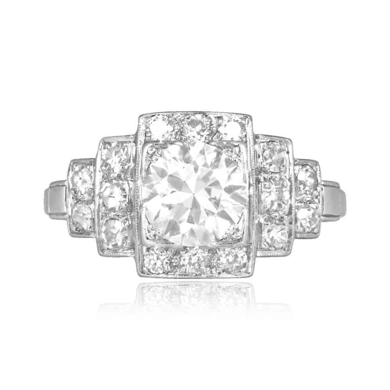 Art Deco 1.25ct Diamond Geometric Lambert Ring, Circa 1925