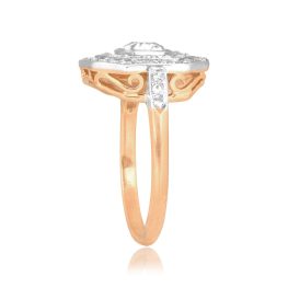 Antique 0.85ct Diamond platinum on gold double Halo Madoc Ring 16215 TSV