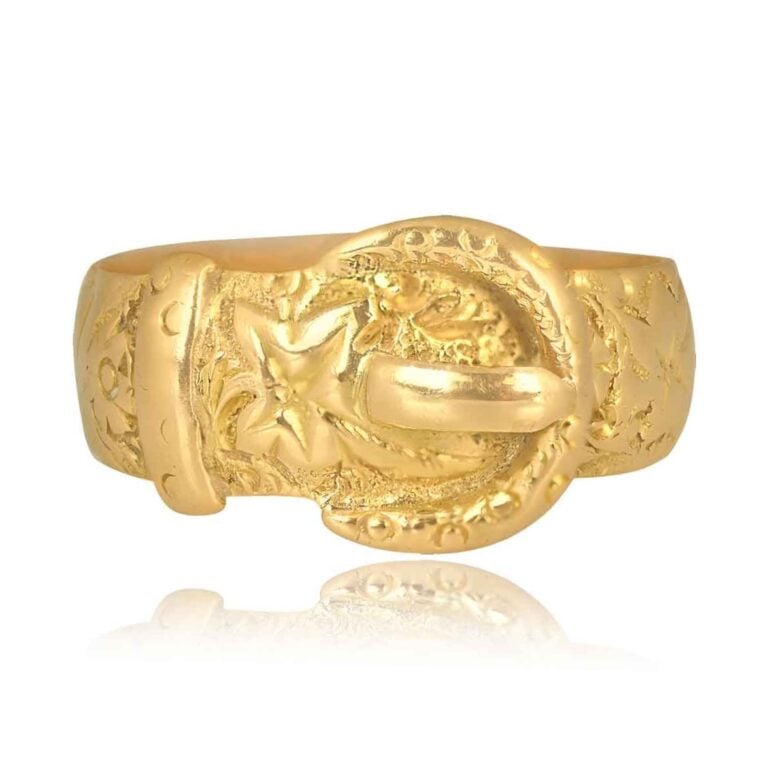 Victorian English Yellow Gold Buckle Pawlet Ring, Circa 1890