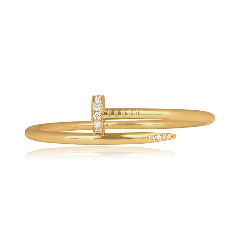 Cartier Yellow Gold Diamond Nail Bracelet