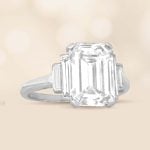 4.05 carat emerald cut diamond platinum accent Talles Ring DS10018 artistic photo