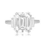 4.05ct emerald cut diamond platinum accent Talles Ring DS10018 TV