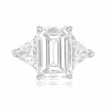 5.03ct emerald cut diamond platinum diamond accent Preselle Ring DS1002 TV