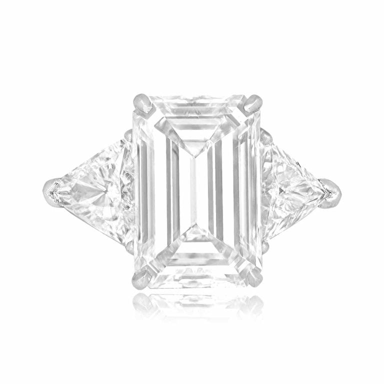 GIA 5.01ct Emerald Cut Diamond Preselle Ring