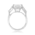 6.13 carat emerald cut diamond platinum accent Silleda Ring DS205 SV