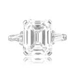 6.13 Emerald cut diamond platinum accent Silleda Ring DS205 TV