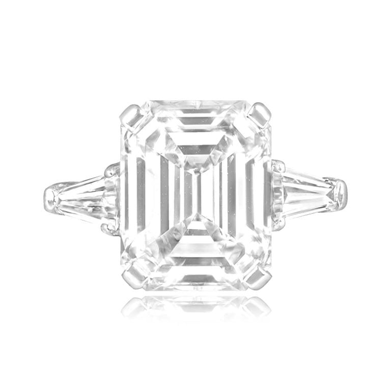 GIA 6.13ct Emerald Cut Diamond Silleda Ring