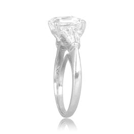 3.02ct Asscher Cut Diamond platinum diamond accent Toiano Ring DS201 SV