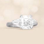 3.02 carat asscher cut diamond accent platinum Toiano Ring DS5201 artistic photo
