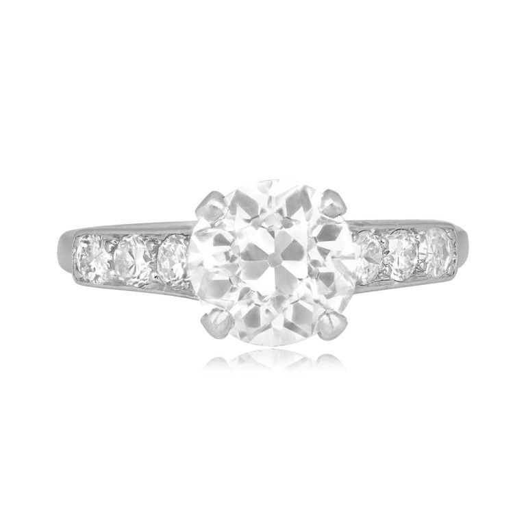 Art Deco GIA 2.12ct Diamond Tonda Ring, Circa 1925