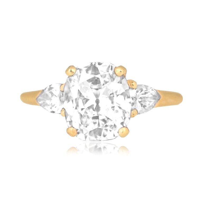 GIA 2.02ct Antique Cushion Cut Diamond Arneva Ring