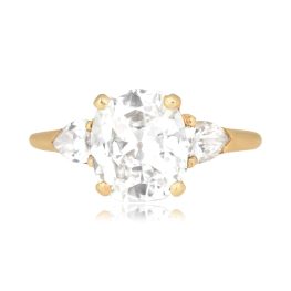 2.02ct antique cushion cut diamond yellow gold accent Arneva Ring DS9464 TV