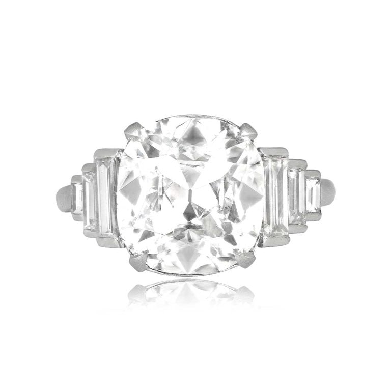 GIA 3.08ct Cushion Cut Diamond Andilla Ring