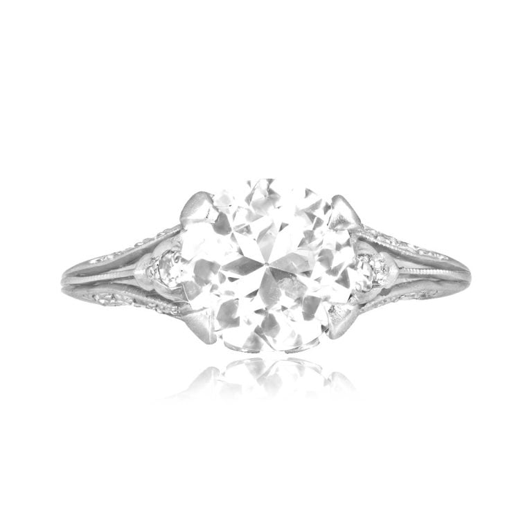 Art Deco GIA 1.67ct Diamond Montant Ring, Circa 1920