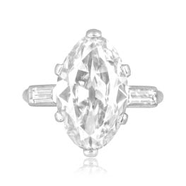 Cartier vintage ring 4.97 carat marquise diamond platinum accent ring SB6130 TV