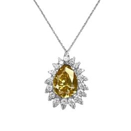 21.12 carat fancy deep brownish yellow pear shaped diamond Wadell Ring 10517 TV