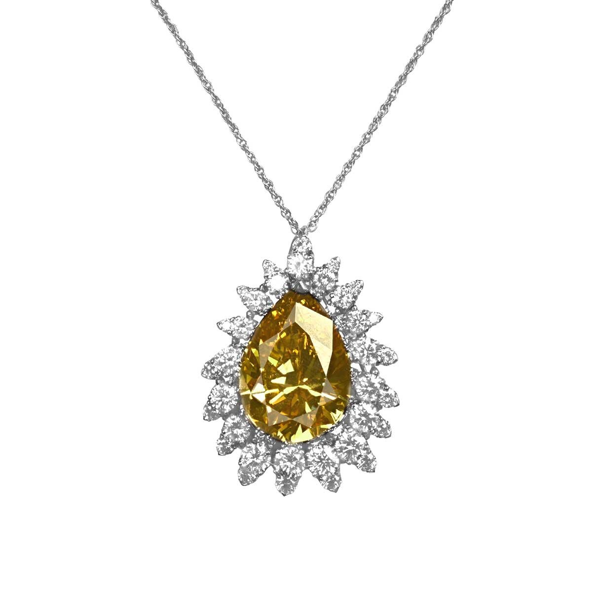 10517 TV 1 1200P WEB 21.12 carat fancy deep brownish yellow pear shaped diamond Wadell Ring 10517 TV