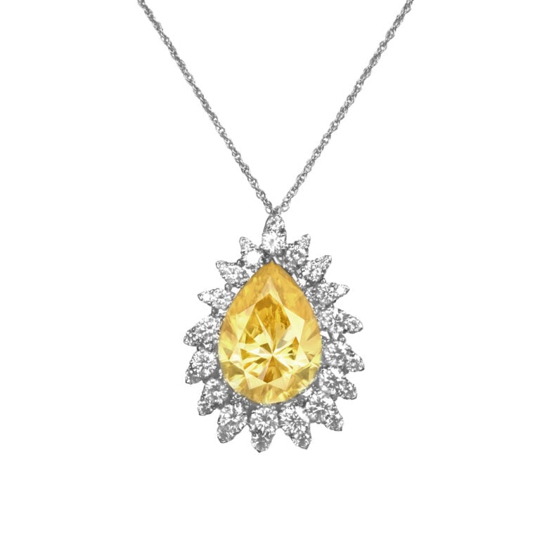 GIA 21.12ct Fancy Deep Brownish Yellow Diamond Wadell Pendant