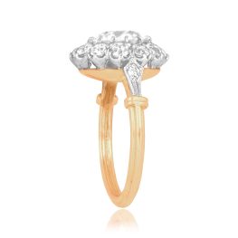 1.54ct old European cut diamond gold cluster Phoenix Ring 16011 TSV