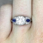 Front Finger View 1.16ct emerald-cut diamond I color VS1 Clarity f2 16217