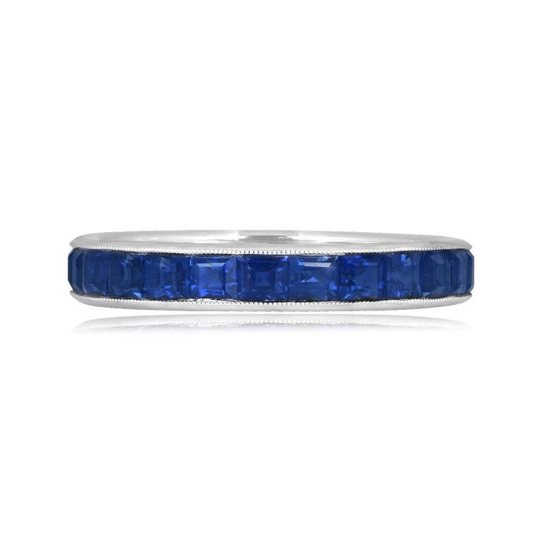Art Deco Sapphire Eternity Gaither Band, Circa 1930 3.25mm