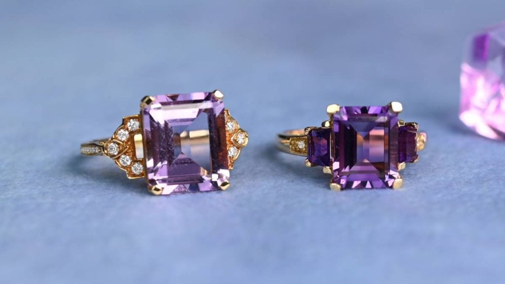 2 Different Colors of Amethyst Rings