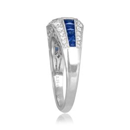 1.16ct emerald diamond east west ring platinum Hazen Ring ASS030