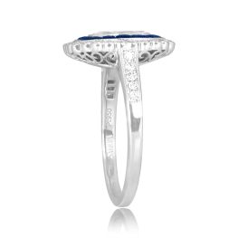 emerald cut 1.20 carat diamond platinum double halo Prairie Ring ASS046 TSV