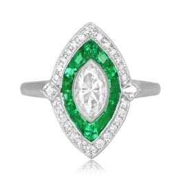 0.60ct marquise cut diamond platinum double halo Millry Ring ASS089