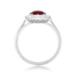 1.93 carat oval cut Burma ruby platinum halo Harleston Ring ASS150 SV