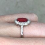 Side Finger View Prong-Set Ruby with Diamonds Lining Shoulders f4 ASS150