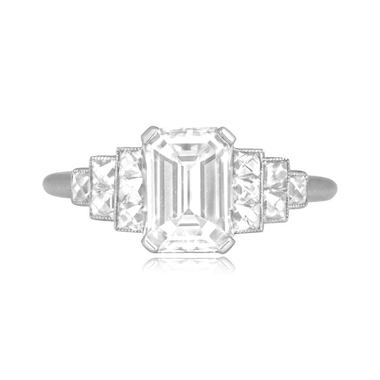GIA Certified 1.53ct Emerald Cut Diamond Davo Ring