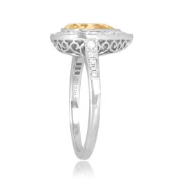 2.03ct pear shaped yellow diamond platinum halo Talco Ring ASS176 TSV