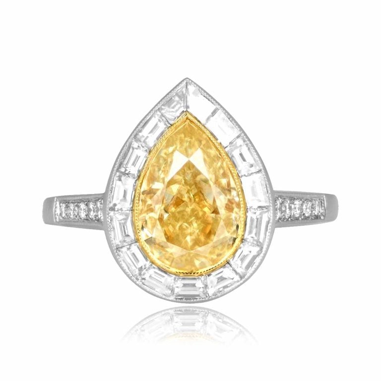2.03ct Yellow Diamond Halo Talco Ring
