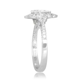 0.72ct pear shaped diamond platinum floral diamond Laneheart Ring ASS186 TSV