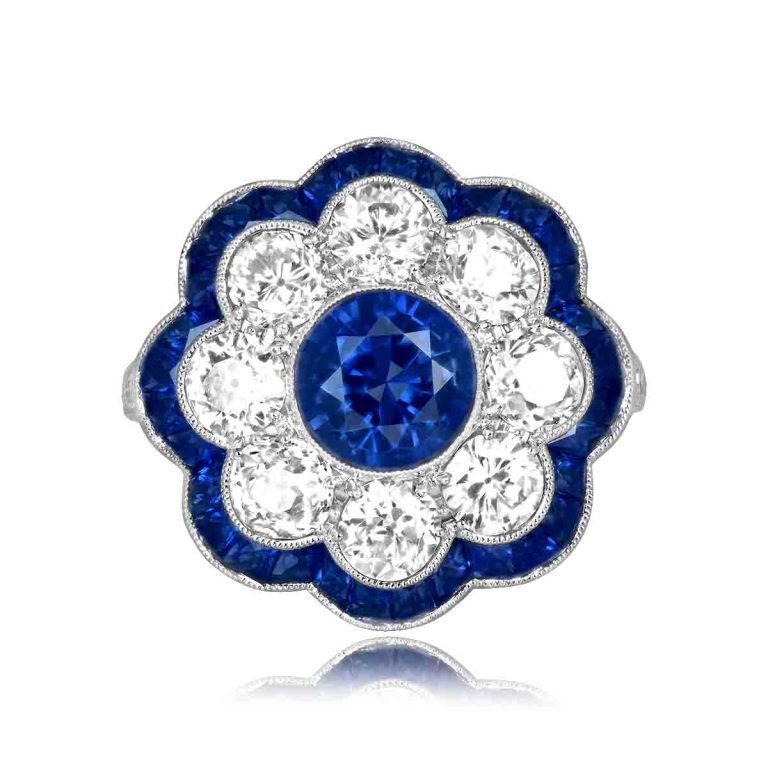 Floral 1.71ct Sapphire and Diamond Weston Ring