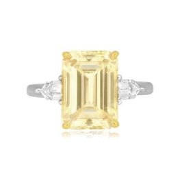 4.77 carat emerald cut top light diamond platinum and gold Parker Ring ASS4832 TV