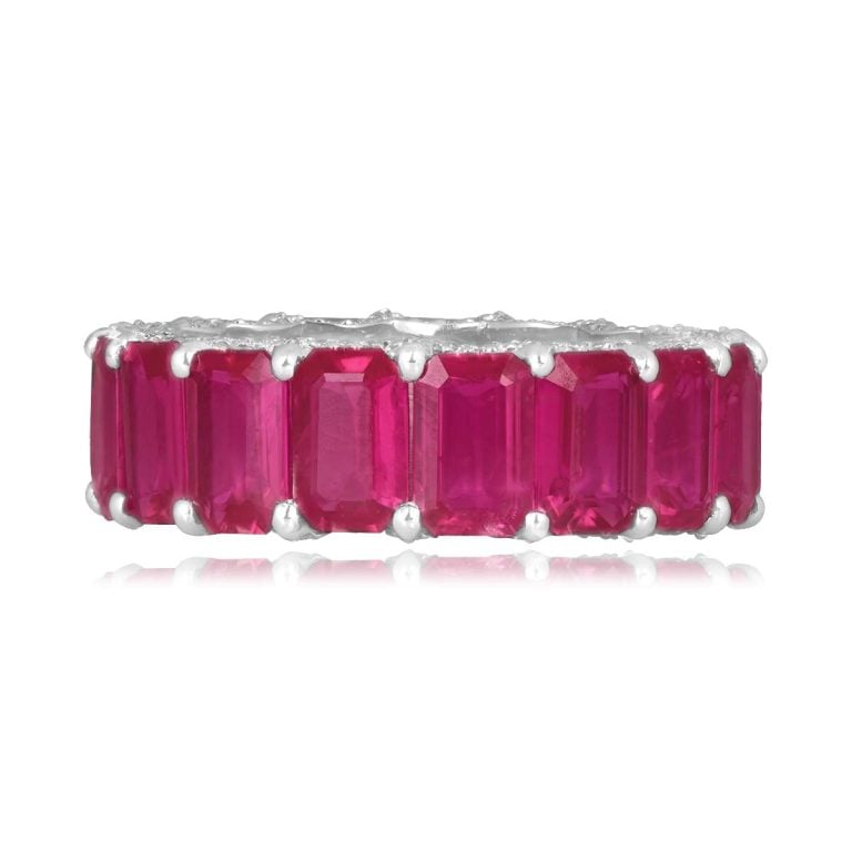 8.21ct Ruby and Diamond Eternity Starwood Band 6.3mm