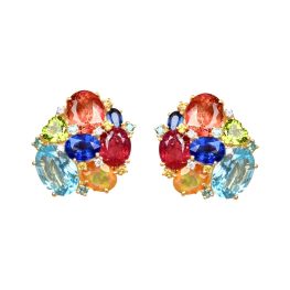 mixed gemstone oval, round and heart shaped stones Markley Earrings ASS6074 TV