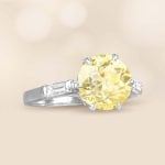 2.76ct Fancy Intense Yellow old European cut Diamond Merrimac Ring DS105 Artistic