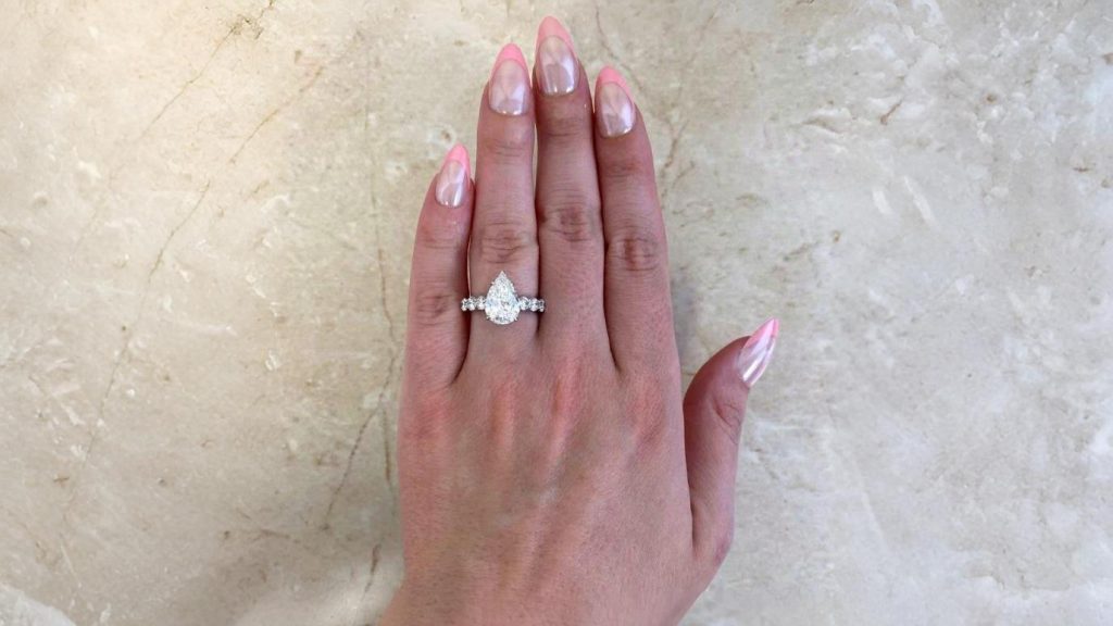 Vintage GIA 3.02ct Pear Shaped Diamond Claud Ring