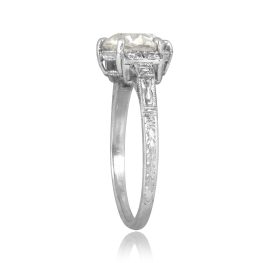 1.59 carat old Euro diamond platinum diamond accent Spearville Ring 15963 TSV