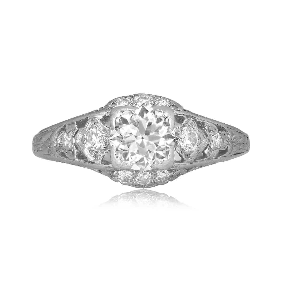 Stacked from 26 images. Method=C (S=1) antique 0.68 carat old European cut diamond platinum Bolivar Ring 16264 TV