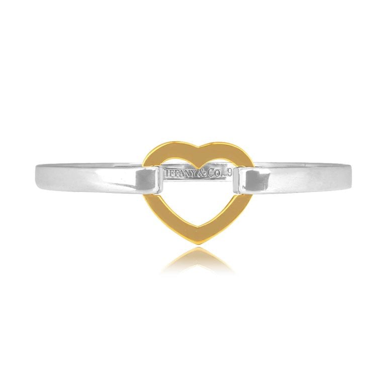 Tiffany & Co Silver and Gold Heart Bangle