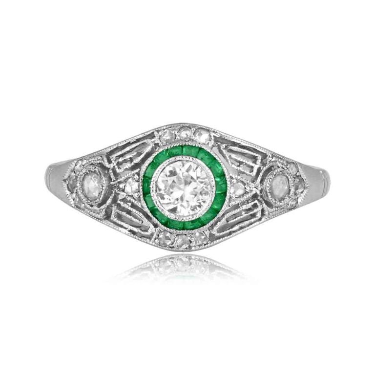 Antique, Art Deco Diamond Faunce Ring, Circa 1920