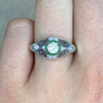 Front Finger View Old European Cut Diamond I Color VS2 Clarity f2 16281
