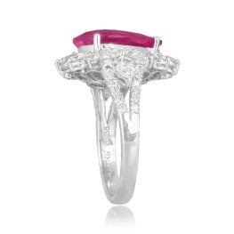 4.50ct Pink Sapphire and Diamond floral accent Longmont Ring ASHI101 TSV