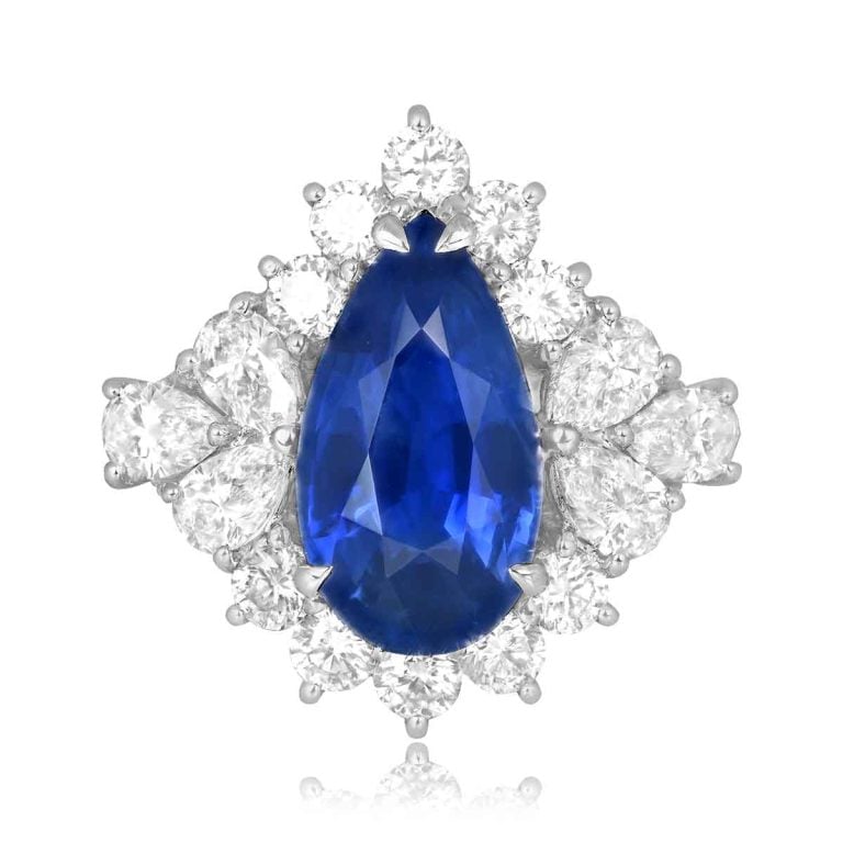 3.78ct Sapphire and Diamond Floral Bingham Ring