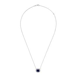 1.75 carat oval cut sapphire pendant white gold Elyria Necklace ASHI103 TV2