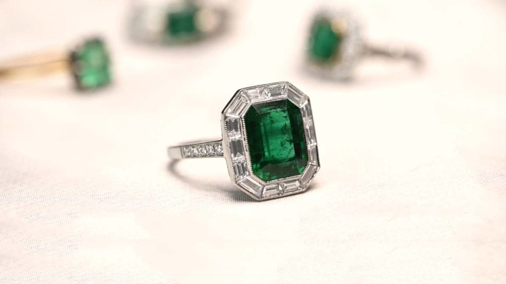 Colombian emerald rings from Estate Diamond Jewelry